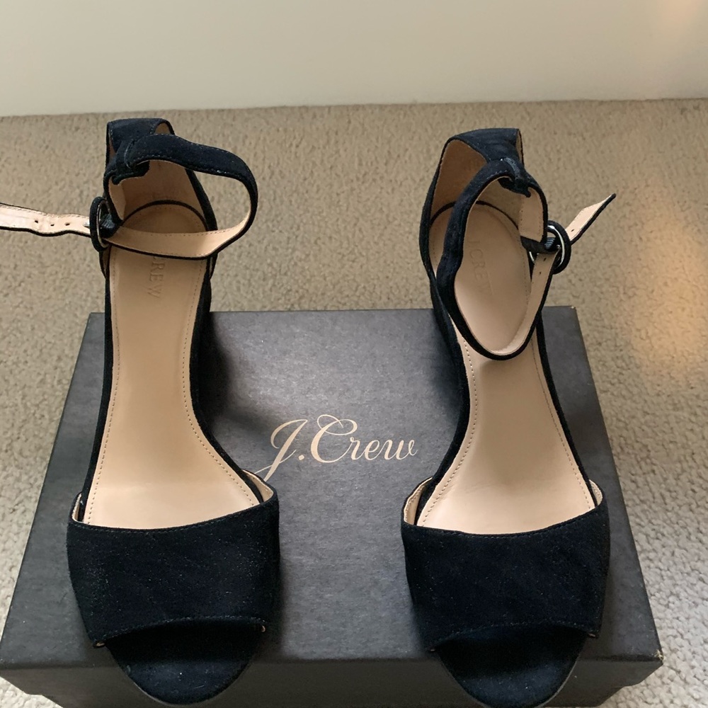 J Crew Suede Ankle Strap Sandal